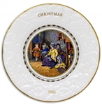Margaret Thatcher Personally Owned Christmas Plate, Made of Porcelain China, Dated 1985